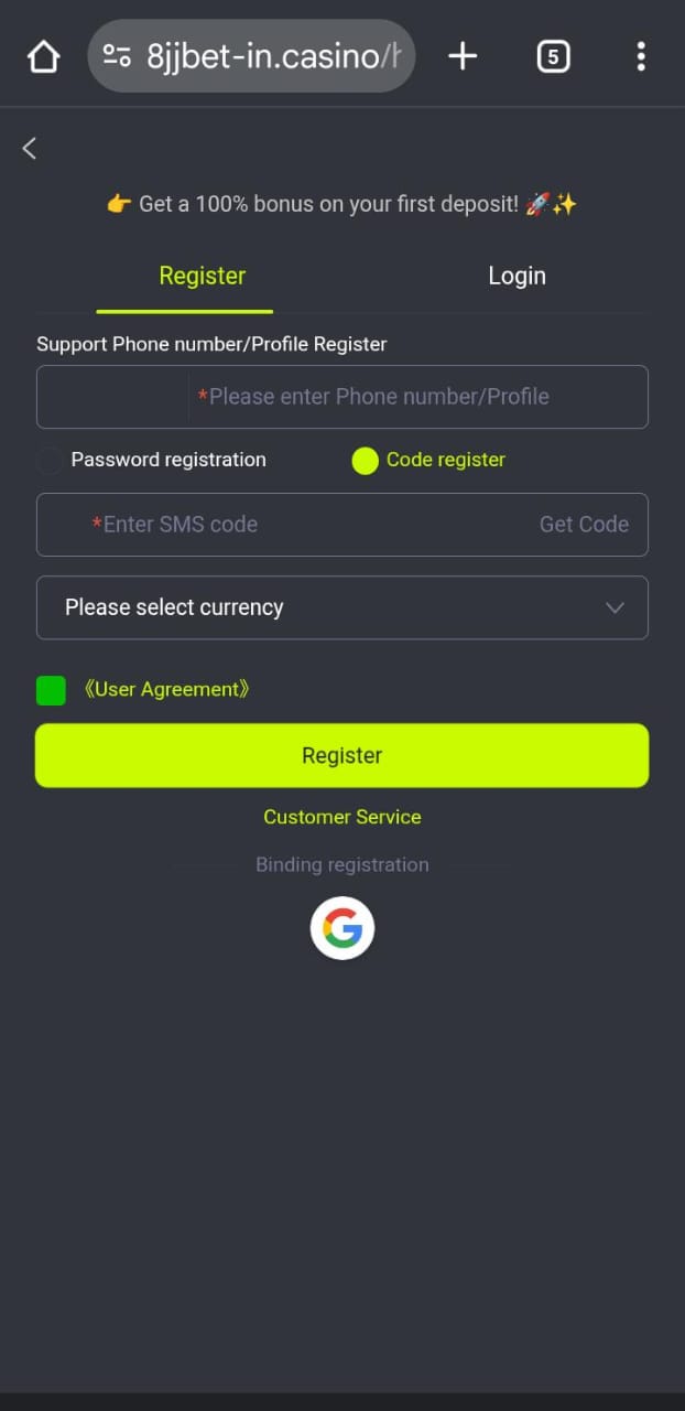 8JJ Bet Game Register And Login