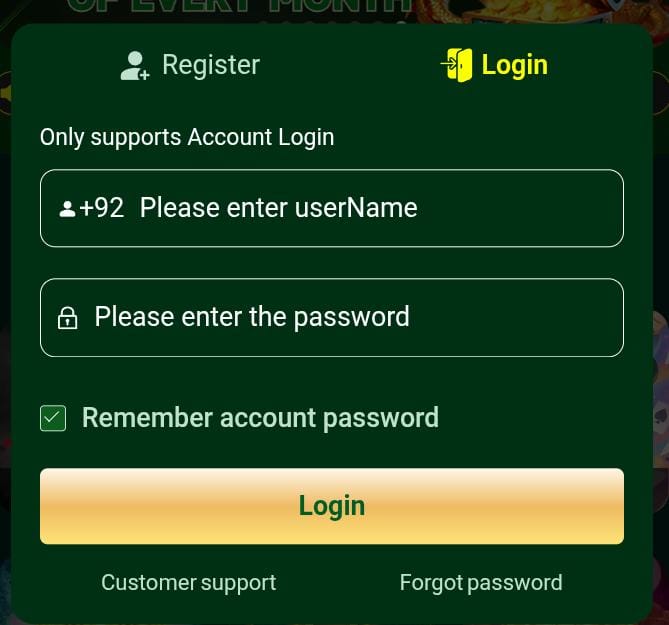PA7KK Game Register And Login