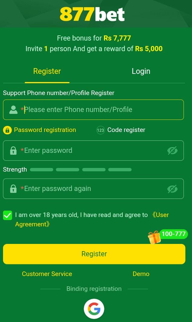 877Bet Game Register And Login